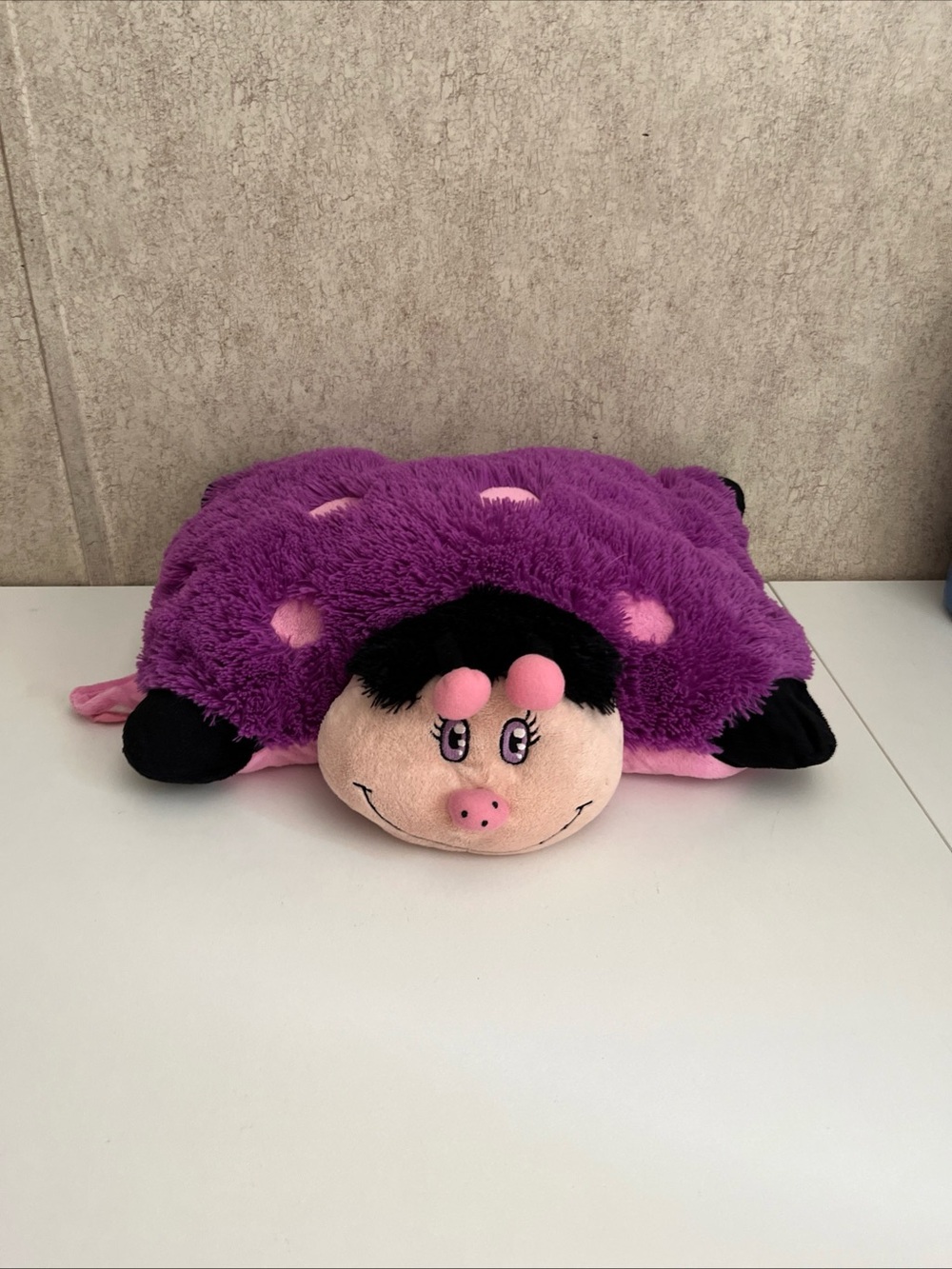 Pillow Pets 18" Purple Pink Ladybug Plush Limited Edition 2009 Lady Bug Spots